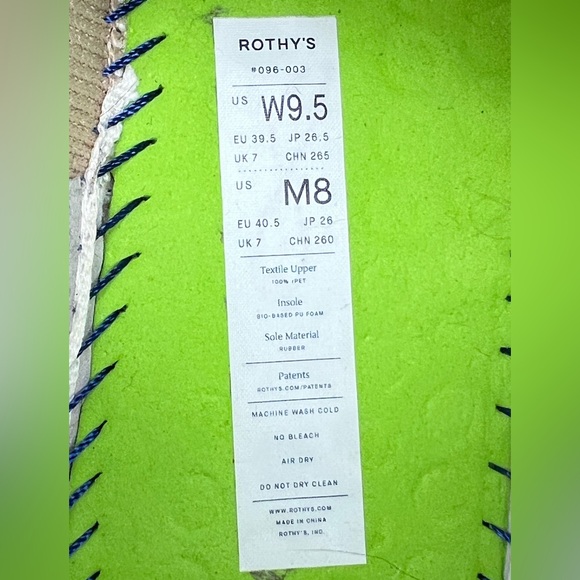 Rothy’s RS02 The Lace Up Tan Beige Sneakers Women’s Shoe 9.5 Men 8 - Picture 5 of 7